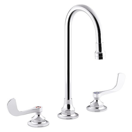 Kohler Manual Gooseneck Bathroom Faucet, 8" Mount, Chrome K-800T70-5AKA-CP