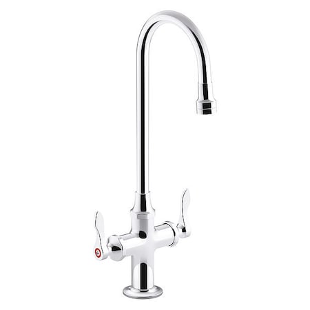 Kohler Manual Gooseneck Bathroom Faucet, Single Hole Mount, Polished Chrome K-100T70-4AKA-CP