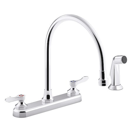 Kohler Manual, 8" Mount, Gooseneck Kitchen Faucet K-810T71-4AFA-CP