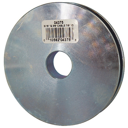 Zoro Select Sheave, Wire Rope, 5/16 in Max Cable Size, 1,700 lb Max Load, Zinc Plated 04375