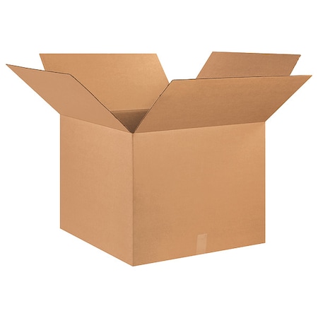 Zoro Select 25 in x 25 in x 20 in Shipping Box, Kraft, Corrugate, Single Wall, 32 ECT 493U25