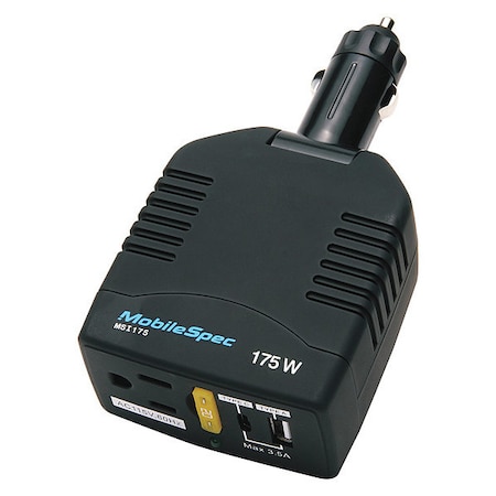 Mobilespec Inverter, Modified Sine Wave, 350W Peak, 3 Outlets MSI175