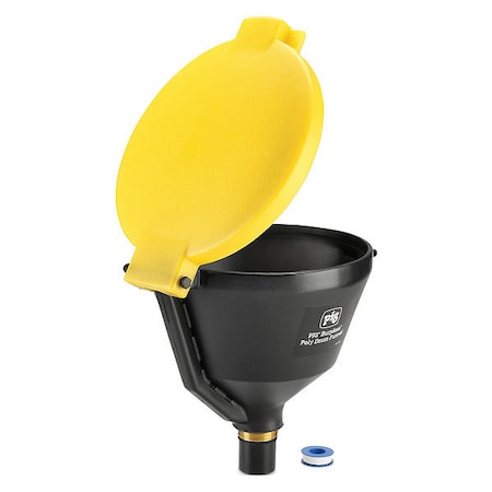 Pig Drum Funnel, 10 gal. Flow Capacity, Yellow DRM1680-YW