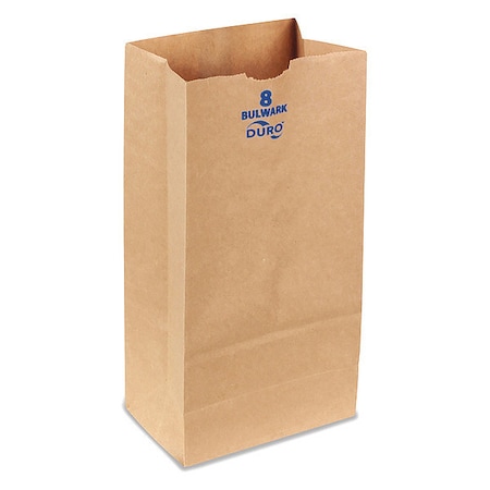 Duro Bag Grocery Bag, Brn, 12-7/16"L, 6-1/8" W, PK400 71008