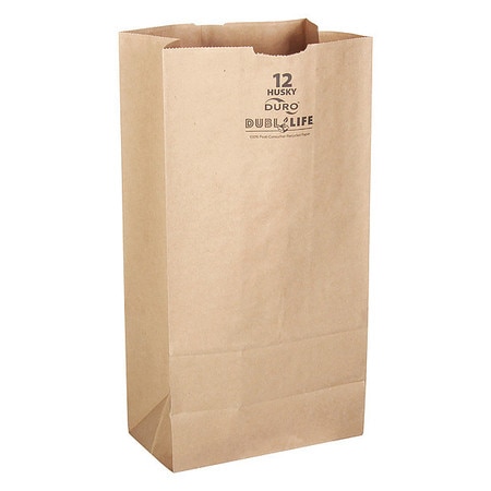 DURO BAG Grocery Bag, Brn, 13-3/4"L, 7-1/16" W, PK400 70212