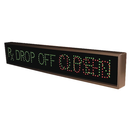 Tapco Custom Backlit Sign, RX Drop Off Open/Closed, Green/Black, 42 in W, 7 in H 132490