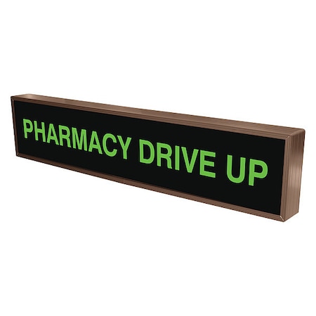 Tapco Custom Backlit Sign, Pharmacy Drive Up, Green/Black, 34 in W, 7 in H 132504