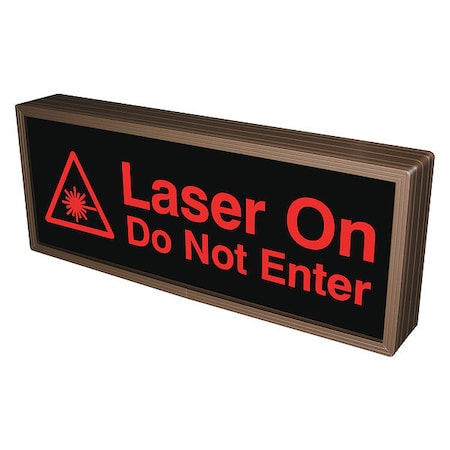 Tapco Custom Backlit Sign, Laser On Do Not Enter, Red/Black, 18 in W, 7 in H 151705