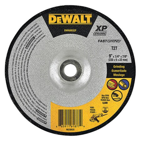 Dewalt Abrasive Cut-Off Wheel, 9In Wheel Dia. DWA8932F