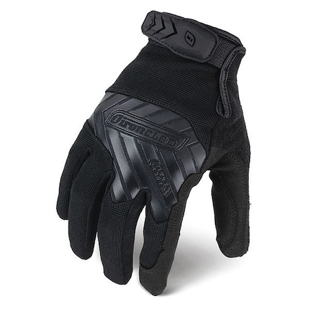 Ironclad Performance Wear Tactical Touchscreen Glove, Nylon Palm, 8" Length, Hook-and-Loop Cuff, Full Finger, Black, Size M IEXT-PBLK-23-M
