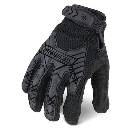 Ironclad Performance Wear Tactical Touchscreen Glove, Nylon Palm, 9" Length, Hook-and-Loop Cuff, Full Finger, Black, Size S IEXT-IBLK-02-S