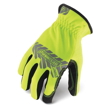 Ironclad Performance Wear Command(TM) Hi-Vis Mechanics Touchscreen Gloves, Nylon Palm, Polyester Back, M, Yellow IEX-HSY-03-M