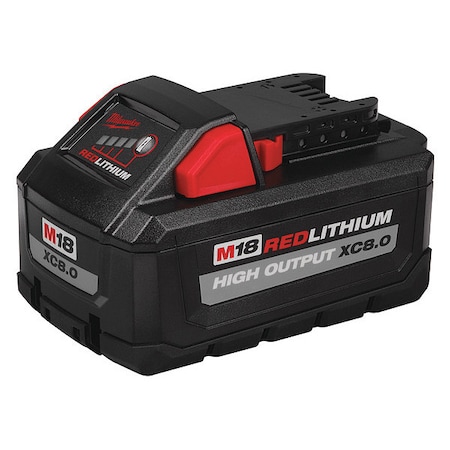 Milwaukee Tool M18 REDLITHIUM HIGH OUTPUT XC8.0 Battery, 8.0Ah, Extended Capacity, 18V, Li-Ion Battery 48-11-1880