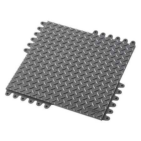 Notrax Interlocking Antifatigue Mat Tile, 18 in W x 18 in L, Black 572S1818BL