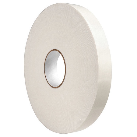 Zoro Select Double-Sided Foam Tape, 1 in W, 36 yd L, 1/16 in, Polyethylene Foam, Double-Sided TC442-1" X 36YD