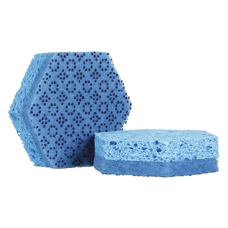 Scotch-Brite Scrubber Sponge, 4-29/64" L, Blue, PK16 3000HEX