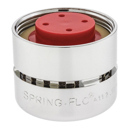 Spring-Flo 2.2 gpm Outlet, 55/64 in - 27 Thread Size, Chrome, Brass 1501005