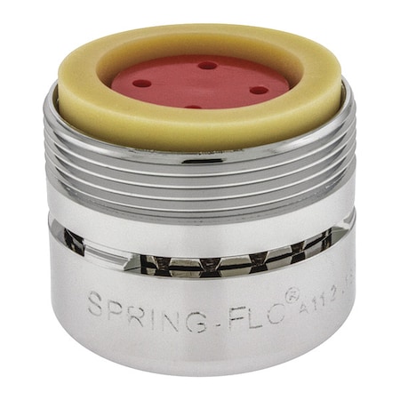 Spring-Flo 2.2 gpm Outlet, 15/16 in - 27, 55/64 in - 27 Thread Size, Chrome, Brass 1502005