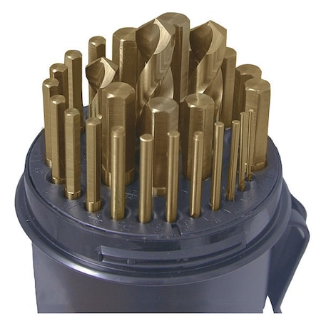 Cle-Line 29PC 118 Degree Heavy-Duty Cobalt Hex Shank Jobber Drill Set Cle-Line 1804 Straw HSS-CO 1/16-1/2x1/64 C10629