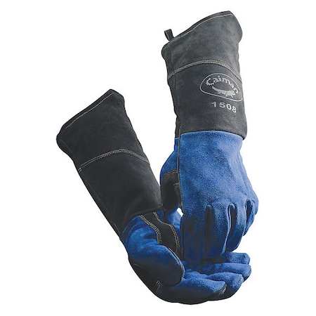 Caiman 1506 Welding Gloves, Gauntlet Cuff, Reinforced Thumb, Premium Cowhide, Universal, 1 PR 1508
