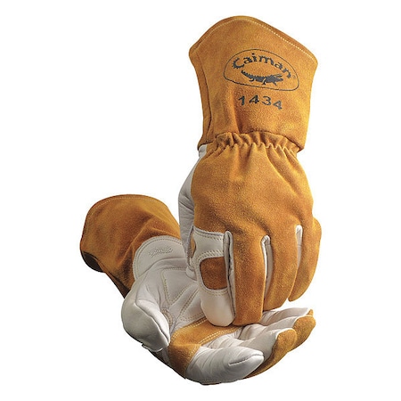 Caiman 1434 Welding Gloves, Gauntlet Cuff, Reinforced Thumb, Premium Cowhide, XL, 1 PR 1434-6
