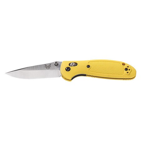 Benchmade Folding Knife, Fine Edge, Yellow Handle 556-YEL-S30V