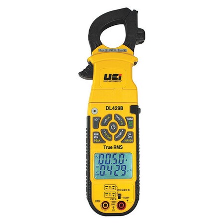 Uei Test Instruments Clamp Meter, Dual LCD, 2,000 uA A, 1.2 in (30 mm ...