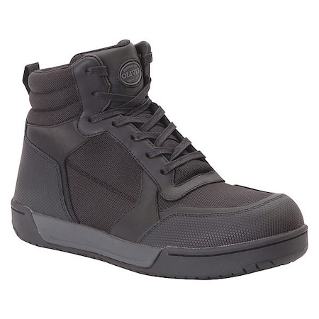 Oliver By Honeywell Men's Athletic High-Top Shoe, Alloy Toe, Fabric, Leather Upper, Rubber Outsole, Lace Up, Black, 7 M NXHI212-MED