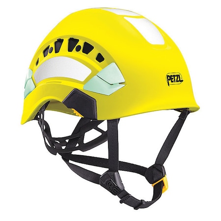 Petzl Safety Helmet, VERTEX, ABS, 6 Point Ratchet, Type 1, Class C, Hi-Vis Yellow A010EA00