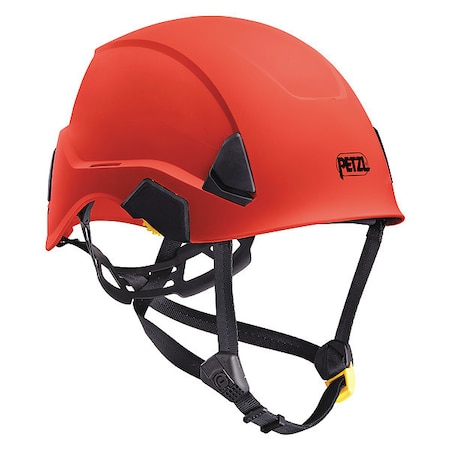 Petzl Safety Helmet, STRATO ALVEO, ABS, 6 Point Ratchet, Type 1, Class C, Red A020AA02
