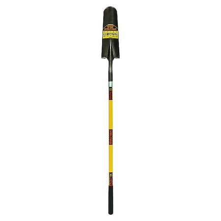 Structron Drain Spade Shovel, 14 ga Not Applicable Blade, Steel Blade, Forward Turn Step, 48 in L Yellow 49558