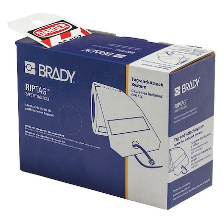 Brady Inspection Tag, Danger, Polyester, 3 in Width, 5 3/4 in Height, Write On Surface: Yes 150502