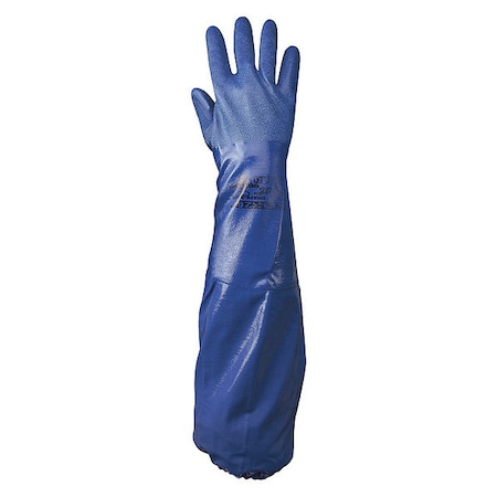 Showa NSK26 Chemical Resistant Gloves, Nitrile, 26 in L, 20 mil, Blue, 10, 1 PR NSK26-10