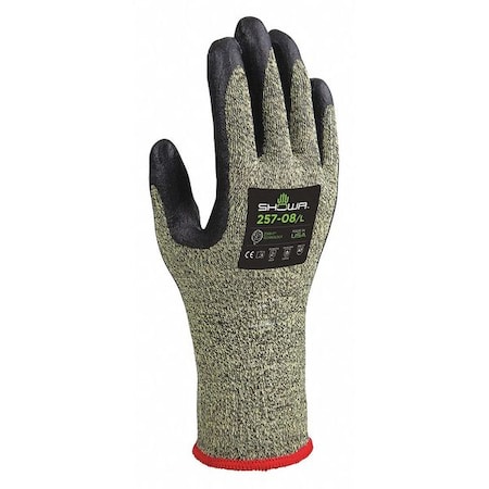 Showa Cut-Resistant Coated Gloves, Cut Level A7 , Dipped , Foam Nitrile , Smooth , L 1 PR 257