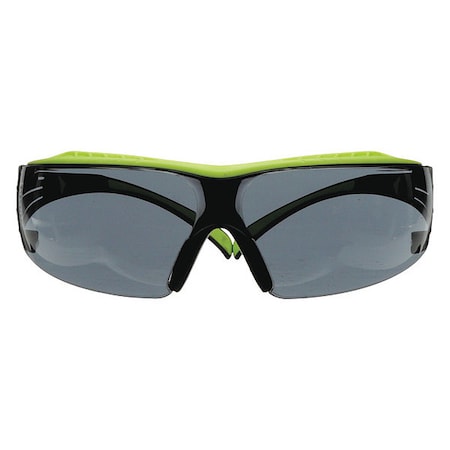 3M SecureFit 400, Safety Glasses, Anti-Fog & Anti-Scratch, Gray Lens, Black/Green Frame, Frameless SF402XAF-GRN