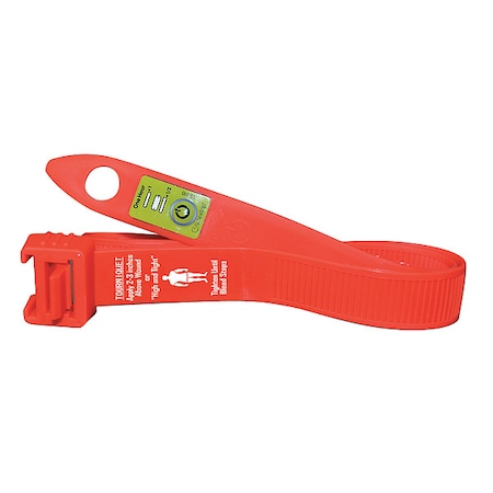 Emi Tourniquet, PVC, Rubber, 3 in L, 1 1/2 in W, Orange 9152