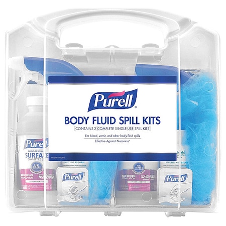 Purell Spill Kit, 1 gal Volume Absorbed per Kit, 2 gal Capacity, Carrying Case, Clear, 22 3841-08-CLMS