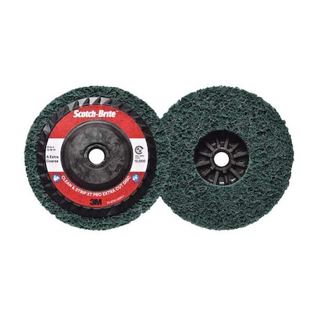 Scotch-Brite 5" dia. Green 100 grit Extra Coarse Aluminum Oxide Quick Change Disc 7100177492