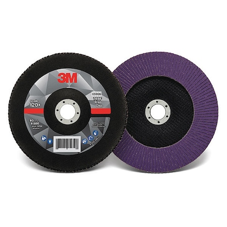 3M Flap Disc, 7 in Dia, 7/8 in Arbor, 120 Grit 60440351595