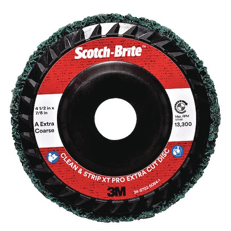 Scotch-Brite 4.5" dia. Type 27 100 grit Extra Coarse Aluminum Oxide Quick Change Disc 61500303104
