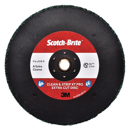 Scotch-Brite 7" dia. Green 100 grit Extra Coarse Aluminum Oxide Quick Change Disc 61500303153