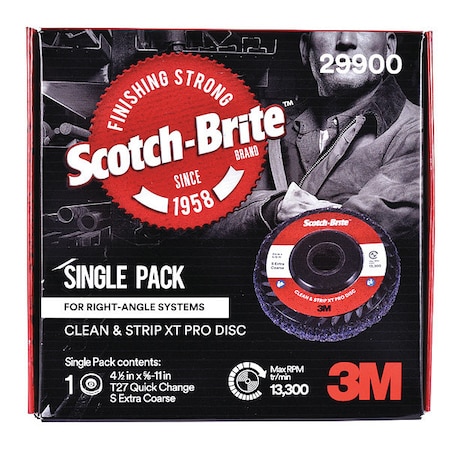 Scotch-Brite 4.5" dia. Purple 100 grit Extra Coarse Silicon Carbide Quick Change Disc 7100176093
