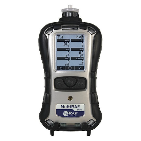 Honeywell MultiRAE Pro Multi-Gas Detector, Audible, Vibrating, Visual, LCD, 12 hr Battery Life MCB3-A3C1REZ-020
