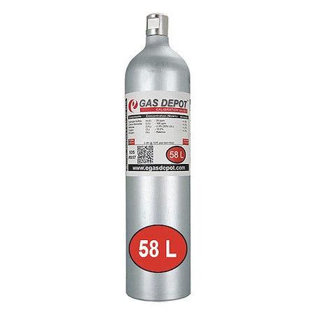 Honeywell Calibration Gas, Air, Benzene, 34 L, CGA 600 Connection, +/-5% Accuracy, 500 psi Max. Pressure 600-0063-000