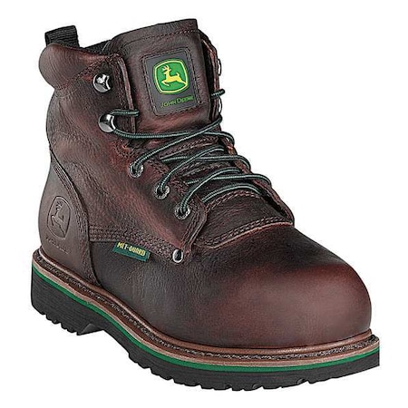 John Deere Size 6 Men's Steel Work Boots, Dark Brown JD6373 6M