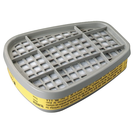 3M Cartridge, 3M 6000 Series, Acid Gas (AG)/Organic Vapor (OV), Bayonet, Yellow, PK2 6003