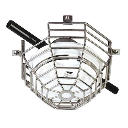 Safety Technology International Smoke Detector Guard, Stainless Steel, Surface Mount, 7 3/8 in W x 7 3/8 in H x 4 1/2 in D, Silver STI-9605-SS