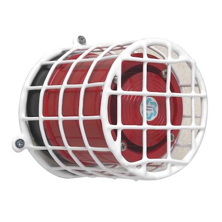 Safety Technology International Audible and Strobe Guard, Steel, Surface Mount, 3 3/4 in W x 3 3/4 in H x 3 1/2 in D, White STI-9615