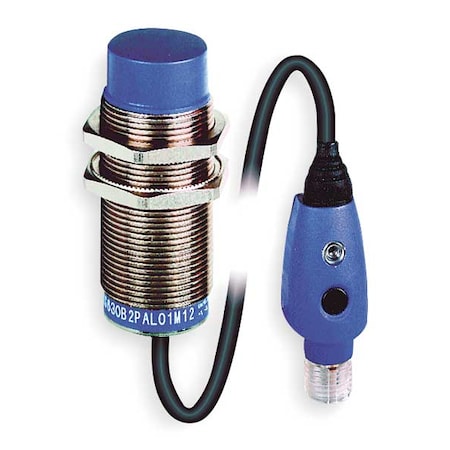 Telemecanique Sensors Cylindrical, Inductive Proximity Sensor, 30 mm Dia., Brass, 0.15 m, M12, 3 Wires, Shielded XS630B2PAL01M12