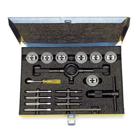 Cle-Line 16PC Plug Hand Tap and Two-Piece Die Set 5514 Cle-line 7 Sizes M6 To M18 C00614